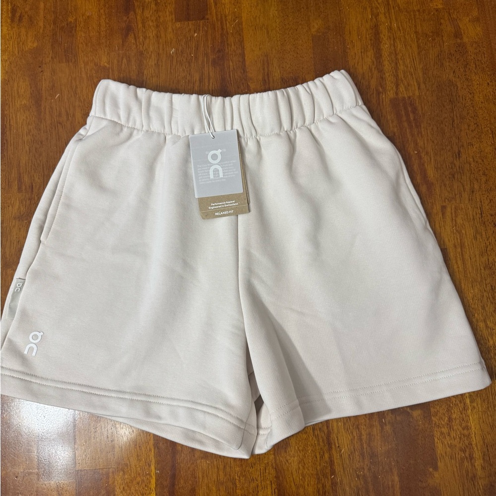 On Running Cream Athletic Shorts